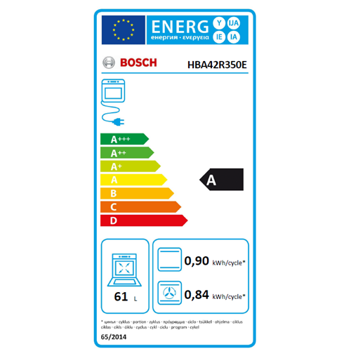 HBA42R350E - BOSCH HBA42R350E Forno da incasso classe A con funzione di  autopulizia EcoClean Acciaio inox - Bosch